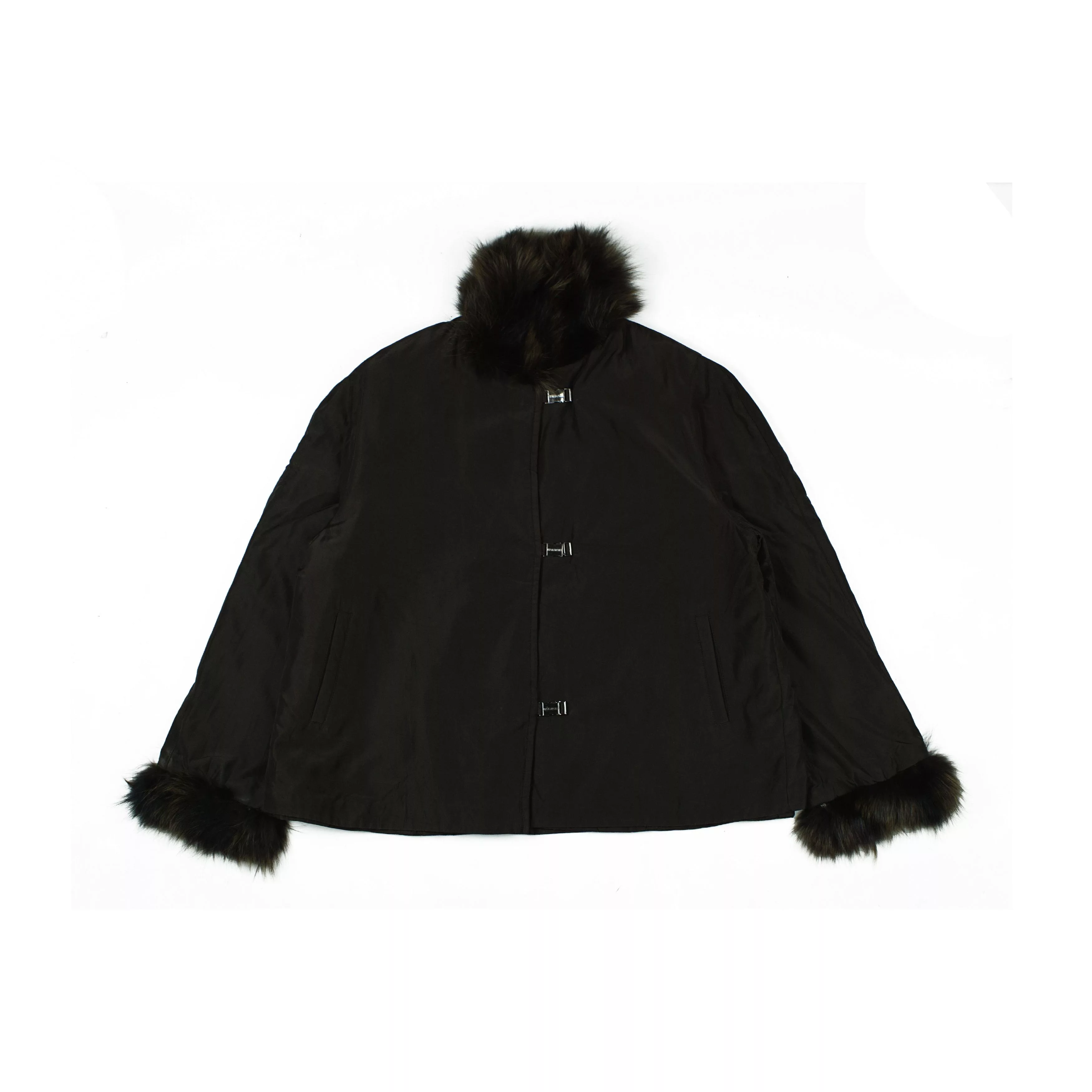 Balmain Jackets Balmain × Vintage Balmain Silk Blue Fox Fur Jacket Multi Luxury