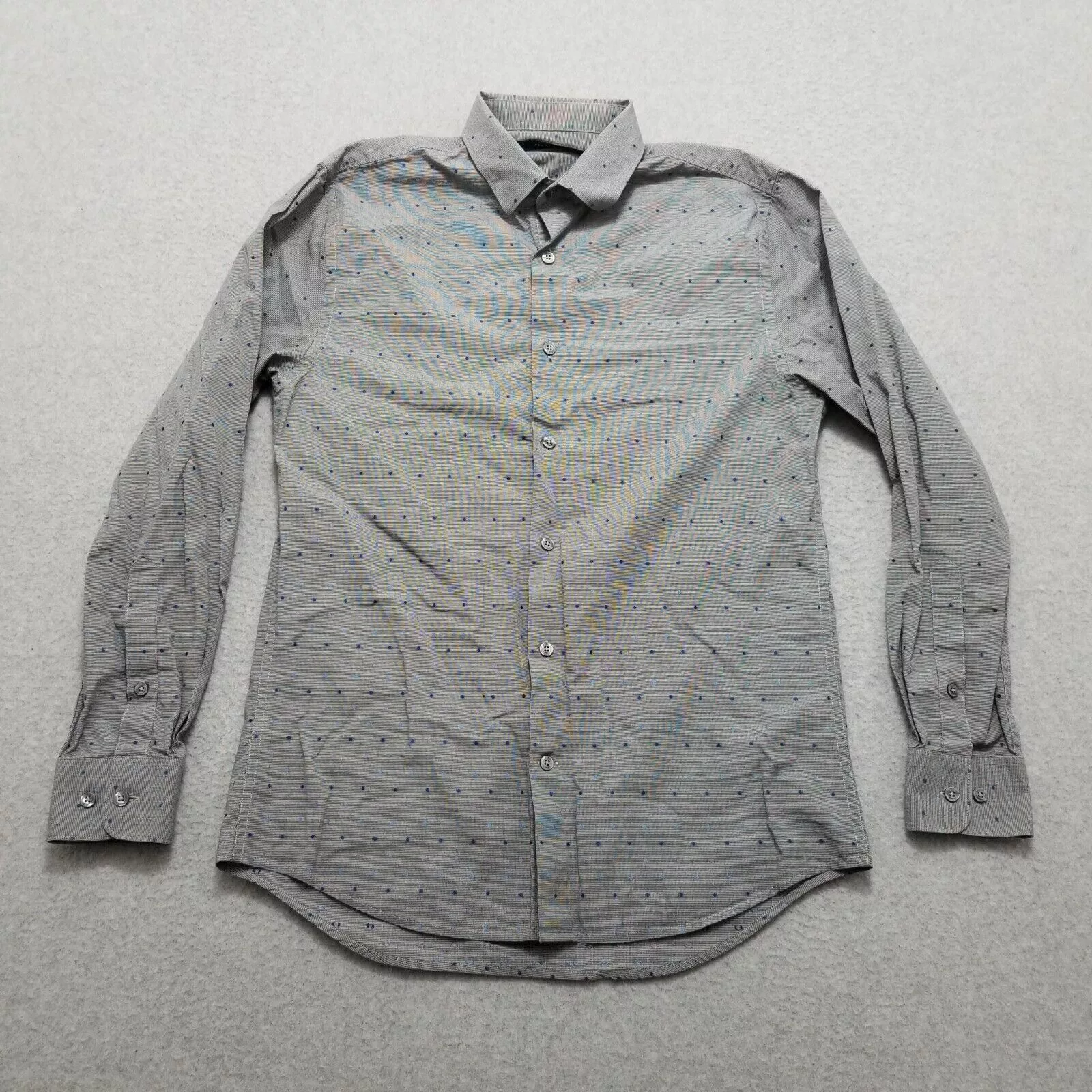 Perry Ellis Shirts Button Ups Perry Ellis Shirt Men Small Polka Dot Button Up Casual Gray