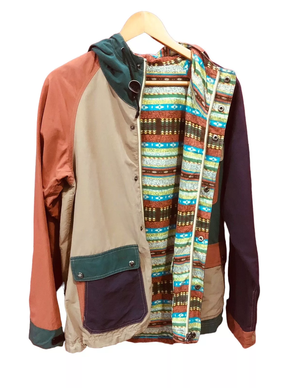 GRN Heavy Coats GRN Reversible Color Block Hoodie Jacket Multi