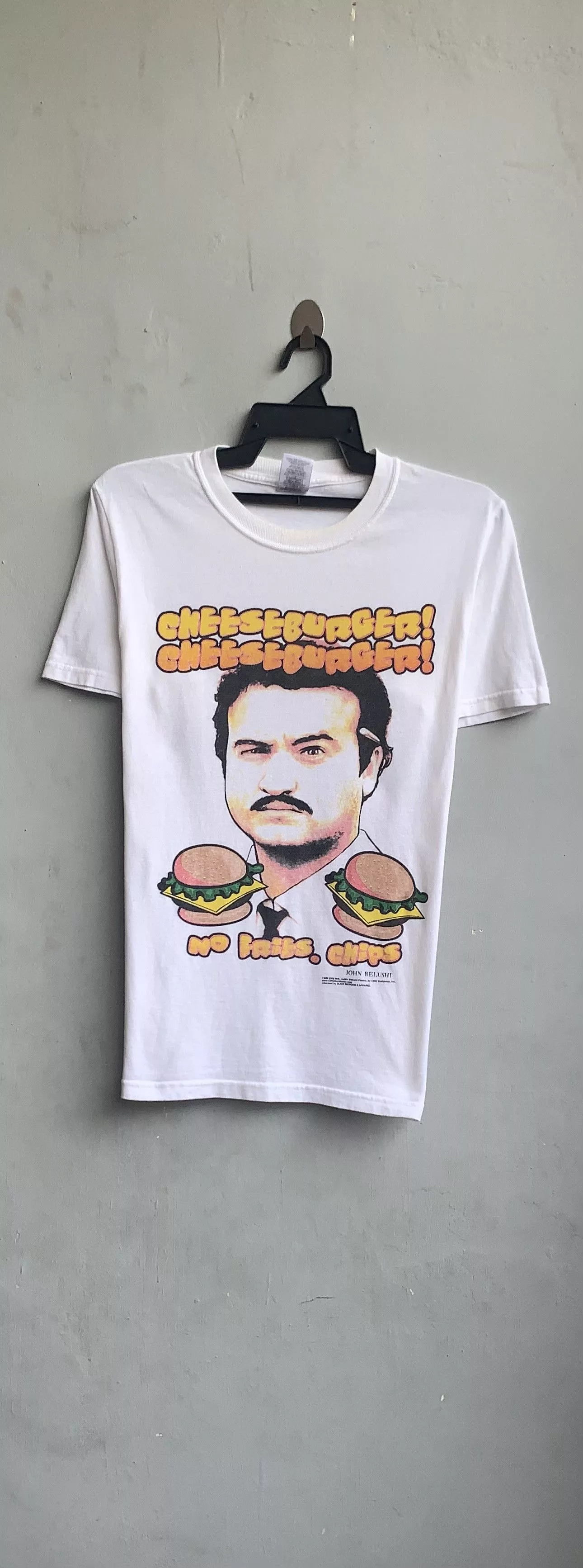 Jerzees Short Sleeve T Shirts Jerzees × Vintage Cheeseburger John Belushi Vintage Shirt White