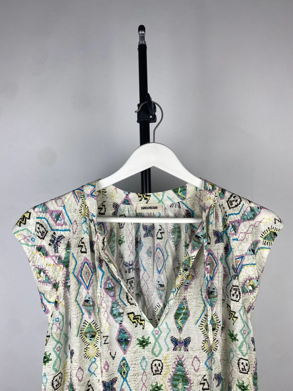 Designer Blouses Designer × Zadig & Voltaire Zadig&Voltaire Monogram Graphic Print Blouse White Streetwear