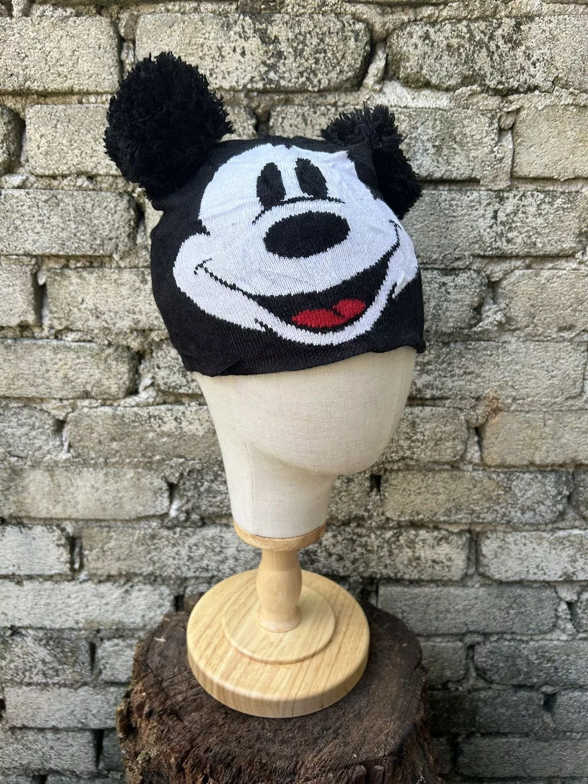 Mickey Mouse Hats Mickey Mouse × Other Bunny Horn devil Mickey beanie hats Black Streetwear