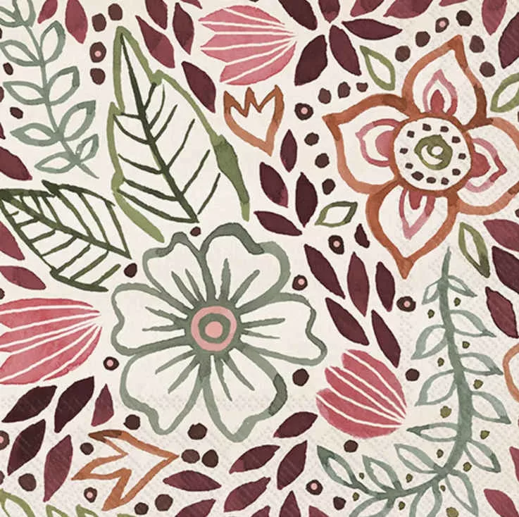 Floralscape Pattern Fall Paper Napkins