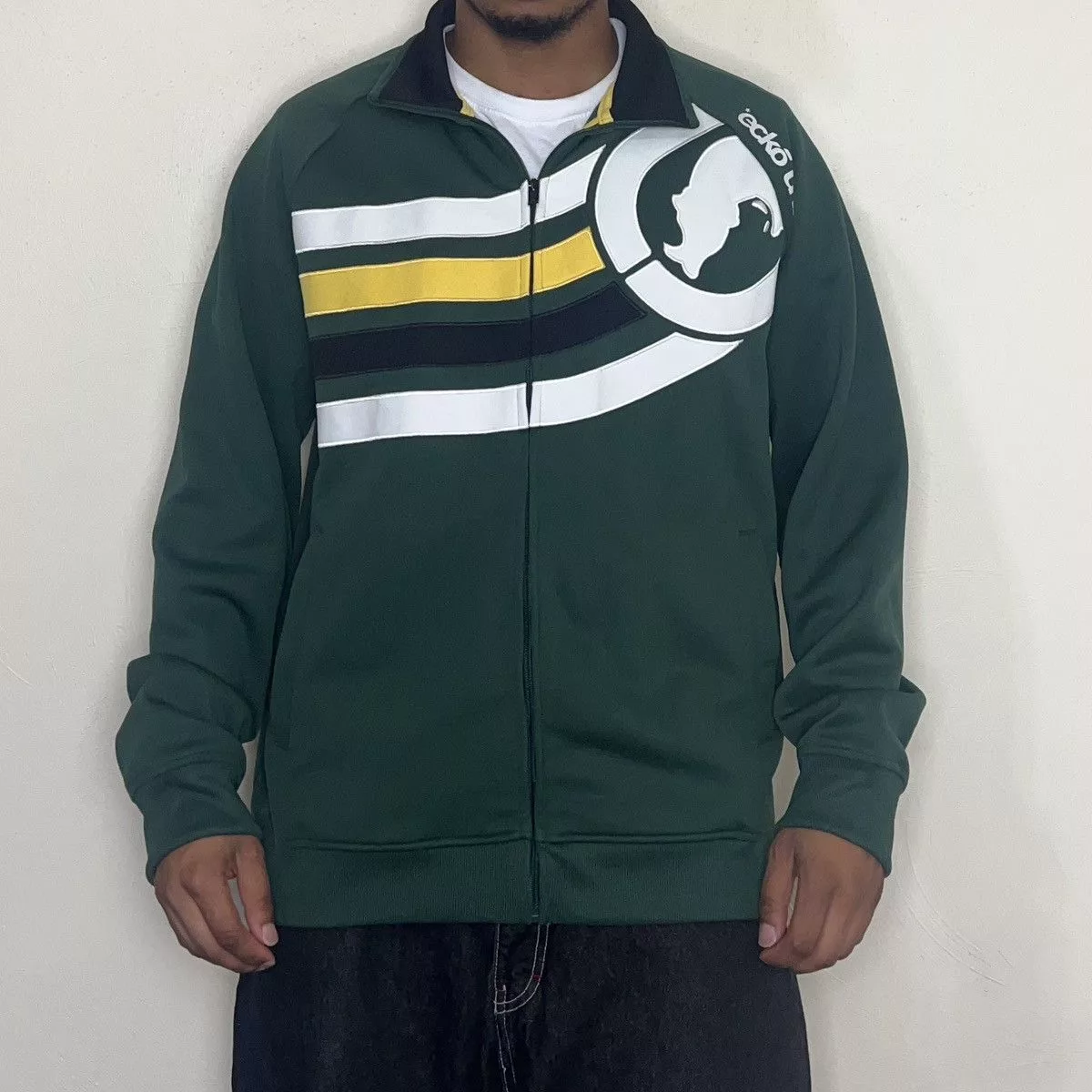 Ecko Unltd. Light Jackets Ecko Unltd. × Vintage Y2K Ecko Unltd Striped Zip Jacket Green Streetwear