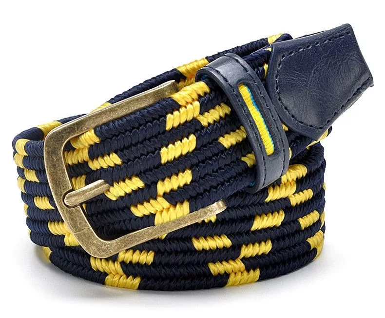 Other Belts Other Braided Elasticity Woven Leather Belt Blue Streetwear