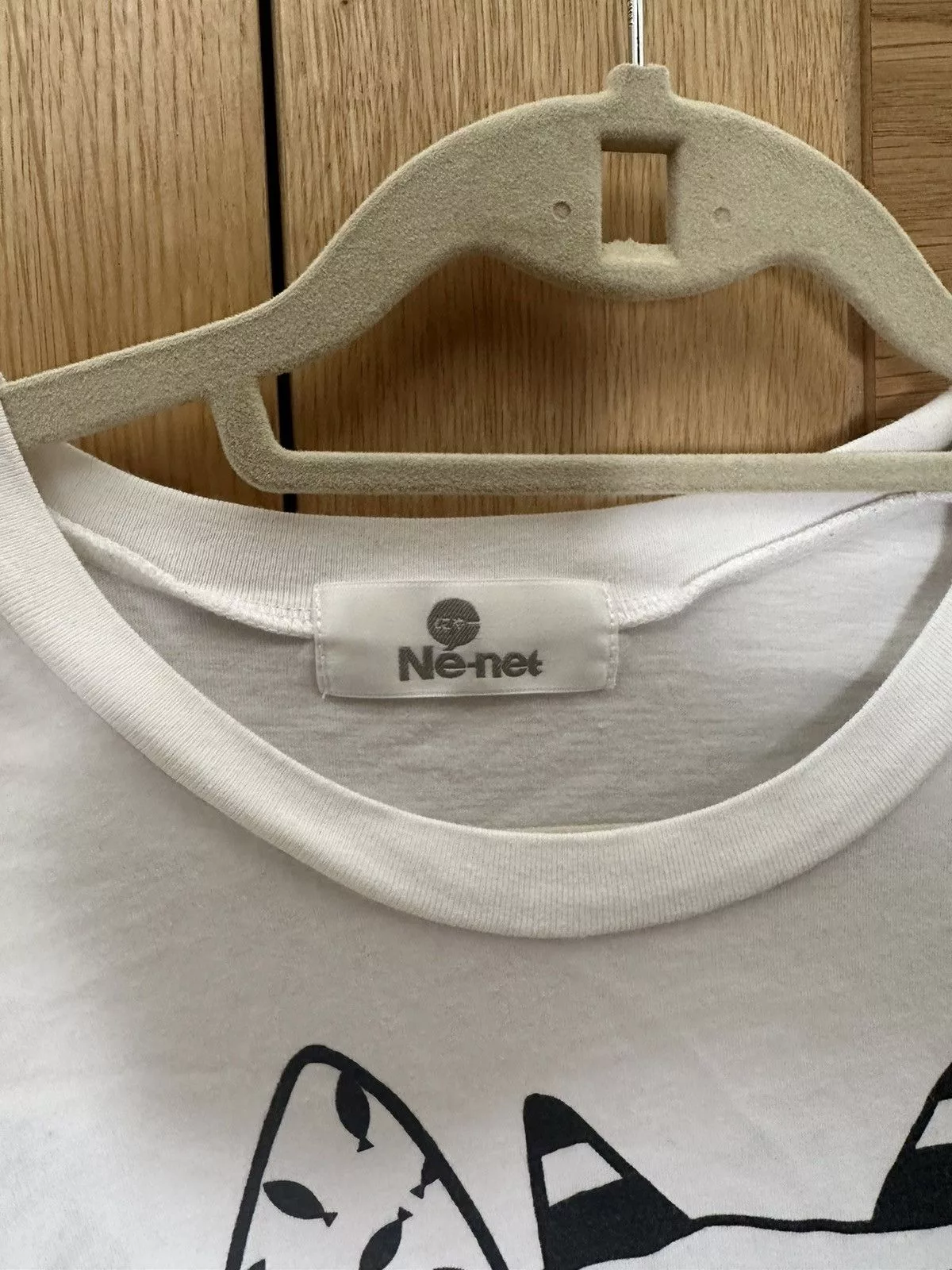 Ne-Net Short Sleeve T Shirts Ne-Net Cat Shirt White