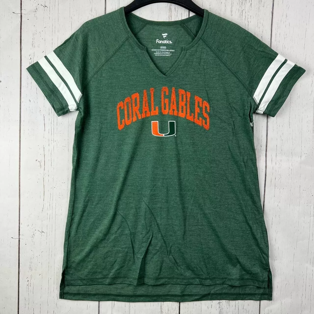 NCAA Short Sleeve T Shirts Miami Hurricanes NCAA Coral Gables M Fanatics Casual T-Shirt Green