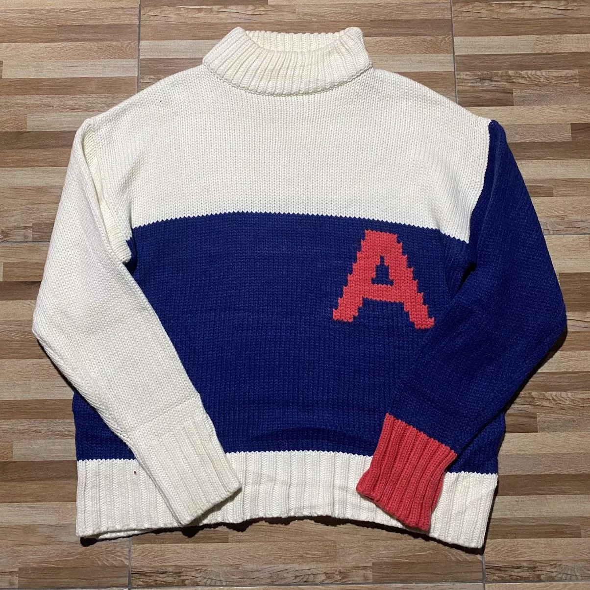 Ader Error Sweaters Knitwear ADER ERROR Knitwear A Logo Oversized Knitted Turtleneck White Vintage