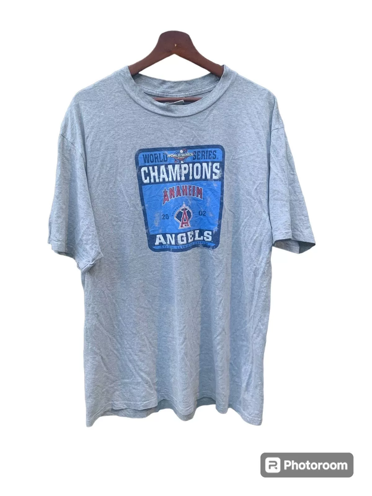 Lee Short Sleeve T Shirts Lee × MLB × Vintage Vintage 2002 Anaheim Angel World Series MLB Tee Gray