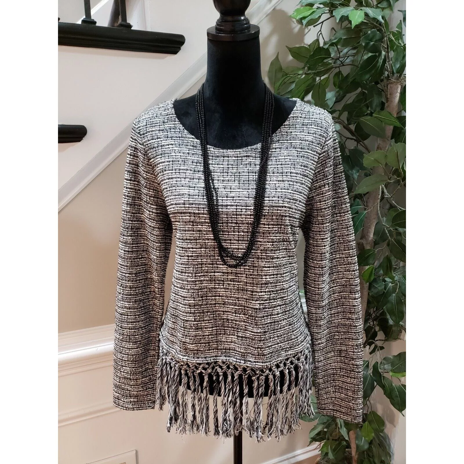 Other Blouses Other Cato Polyester Round Neck Long Sleeve Top Blouse Medium Multi