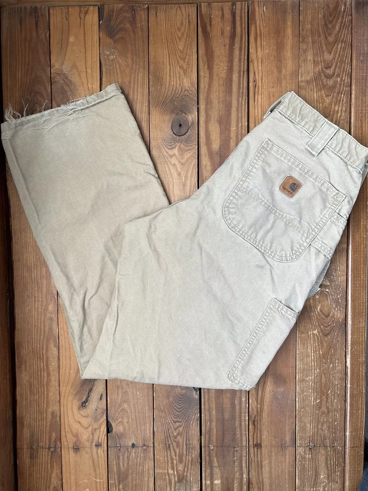 Carhartt Casual Pants Carhartt × Vintage Vintage Carhartt Tan Carpenter Painted Work Pants Beige