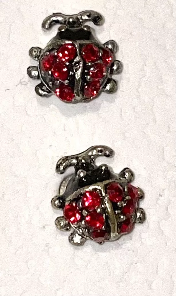 Swarovski Earrings Swarovski Crystal Mini Ladybug Earrings Red