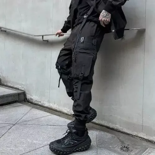 Designer Sweatpants Joggers Designer Cargo Pants Techwear Black Avant-Garde