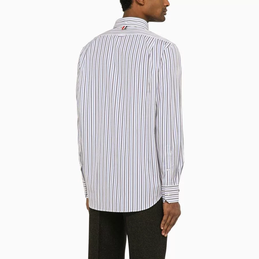Thom Browne Shirts Button Ups Thom Browne o1d2blof0724 Striped Poplin Shirt in Multicolor