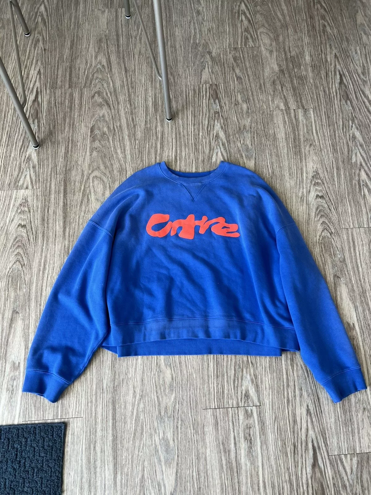Entire Studios Sweatshirts Hoodies Entire Studios × Vintage Entire Studios Cropped Heavy Crewneck Blue Streetwear