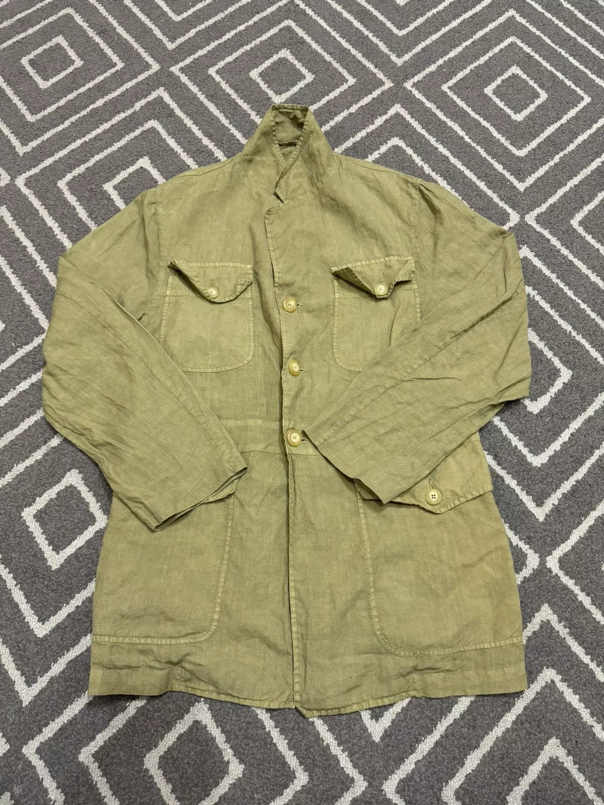 Designer Light Jackets Designer LINO PWP 100% LINEN JACKET Green