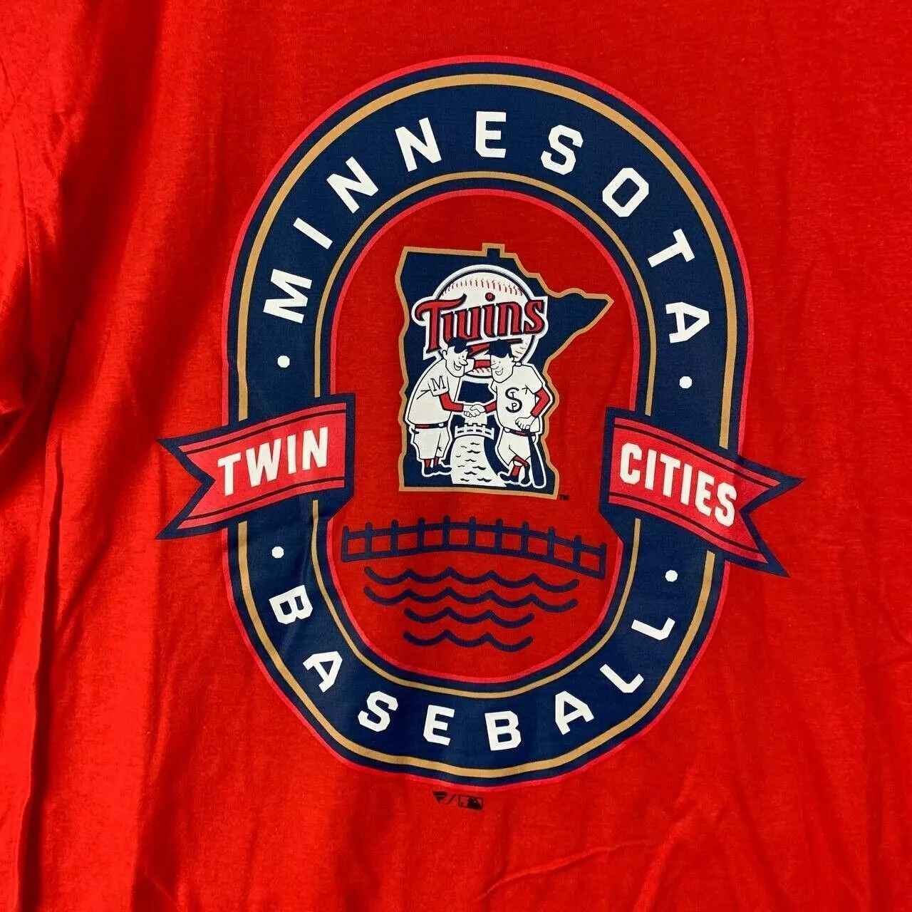 MLB Short Sleeve T Shirts Minnesota Twins MLB Large Fanatics Casual T-Shirt Red
