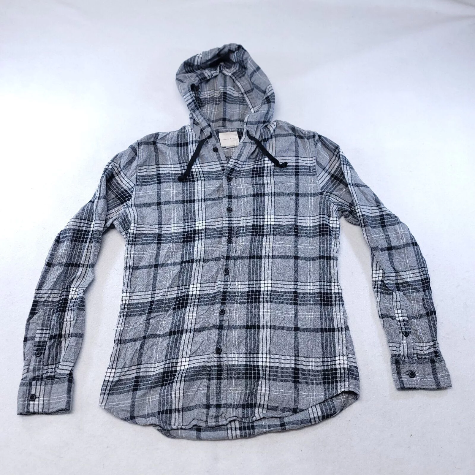 American Eagle Outfitters Light Jackets American Eagle Outfitters American Eagle Casual Button Up Hoodie Men Size S Gray Plaid