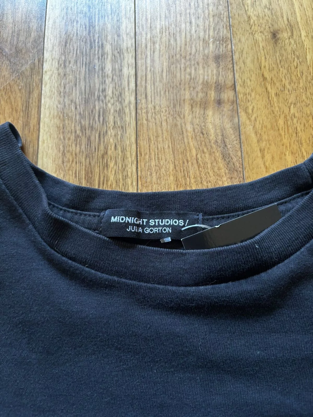 Designer Short Sleeve T Shirts Designer × Midnight Studios Vintage Midnight Studios Safety Pin Shirt L Black Streetwear