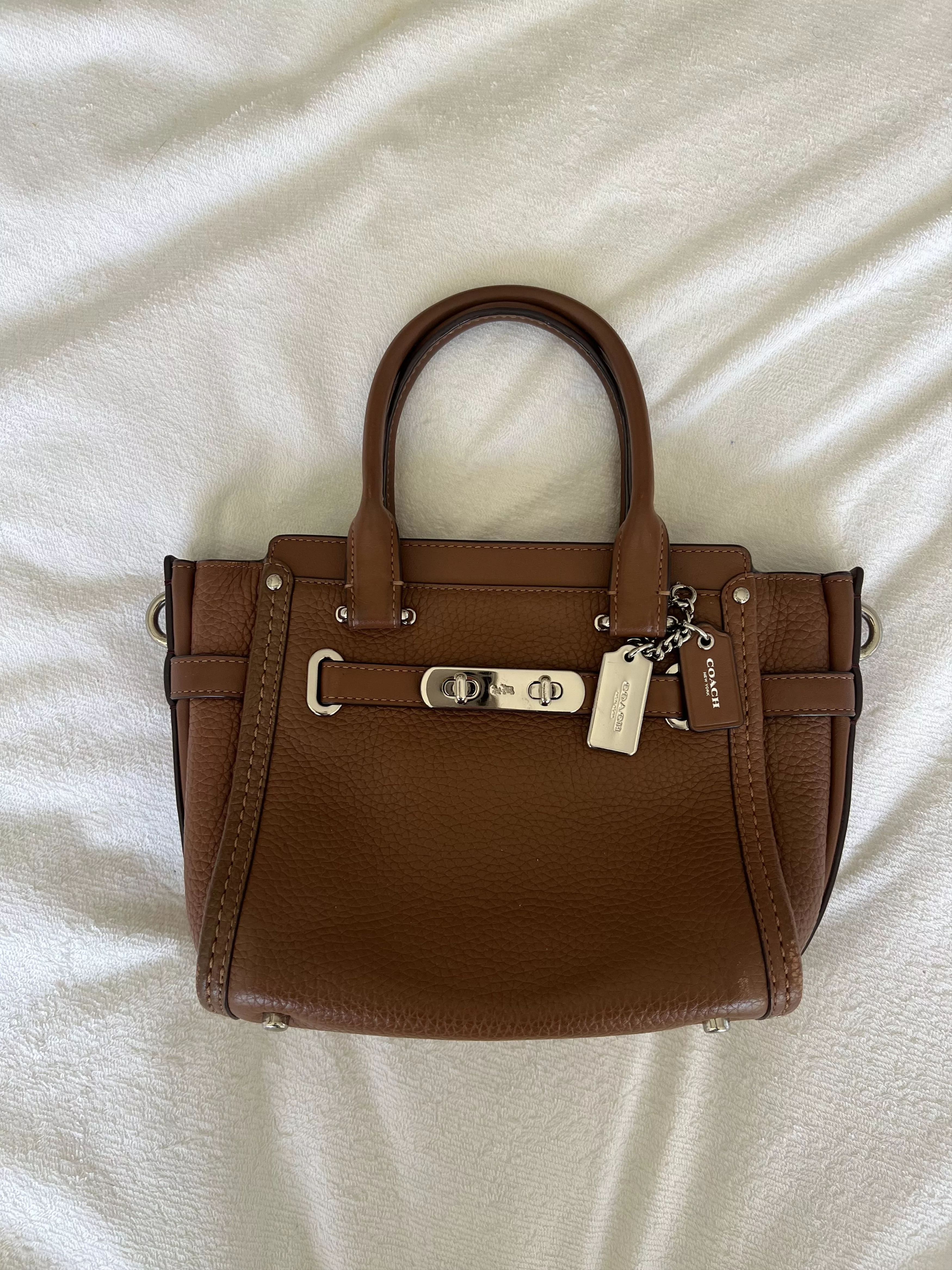 Coach Handle Bags Brown Leather Top Handle Coach Purse