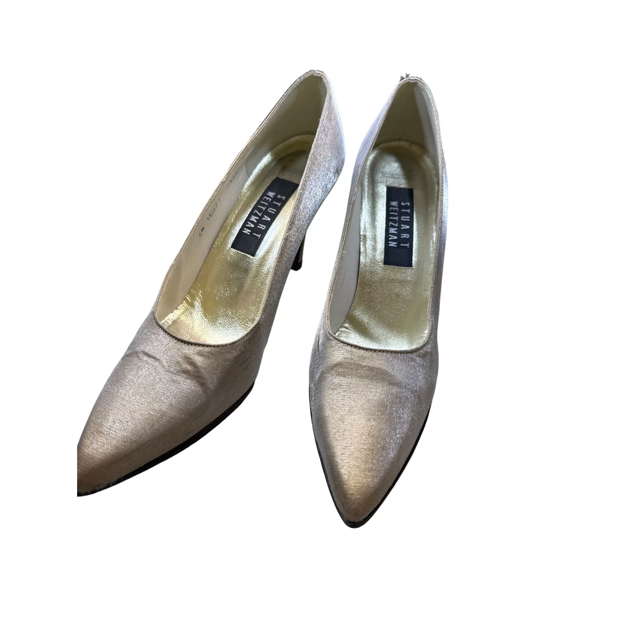 Stuart Weitzman Heels Stuart Weitzman Stuart Weizman women’s gold shoes heels 3.5 Sz7.5AAA SKU2930