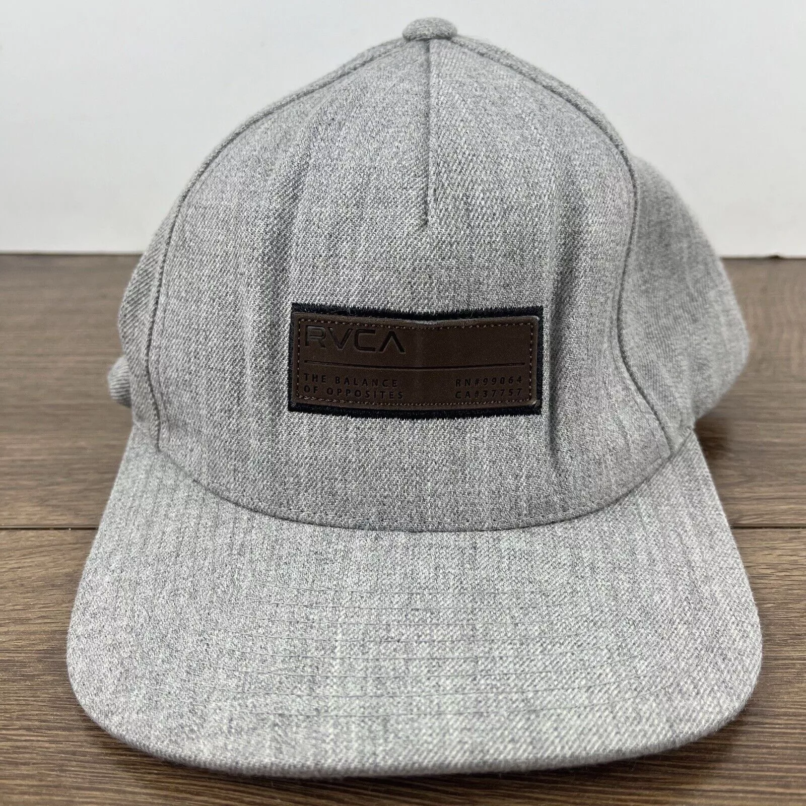 RVCA Hats RVCA Hat RVCA Gray Snapback Hat Gray Hat Adjustable Gray Adu
