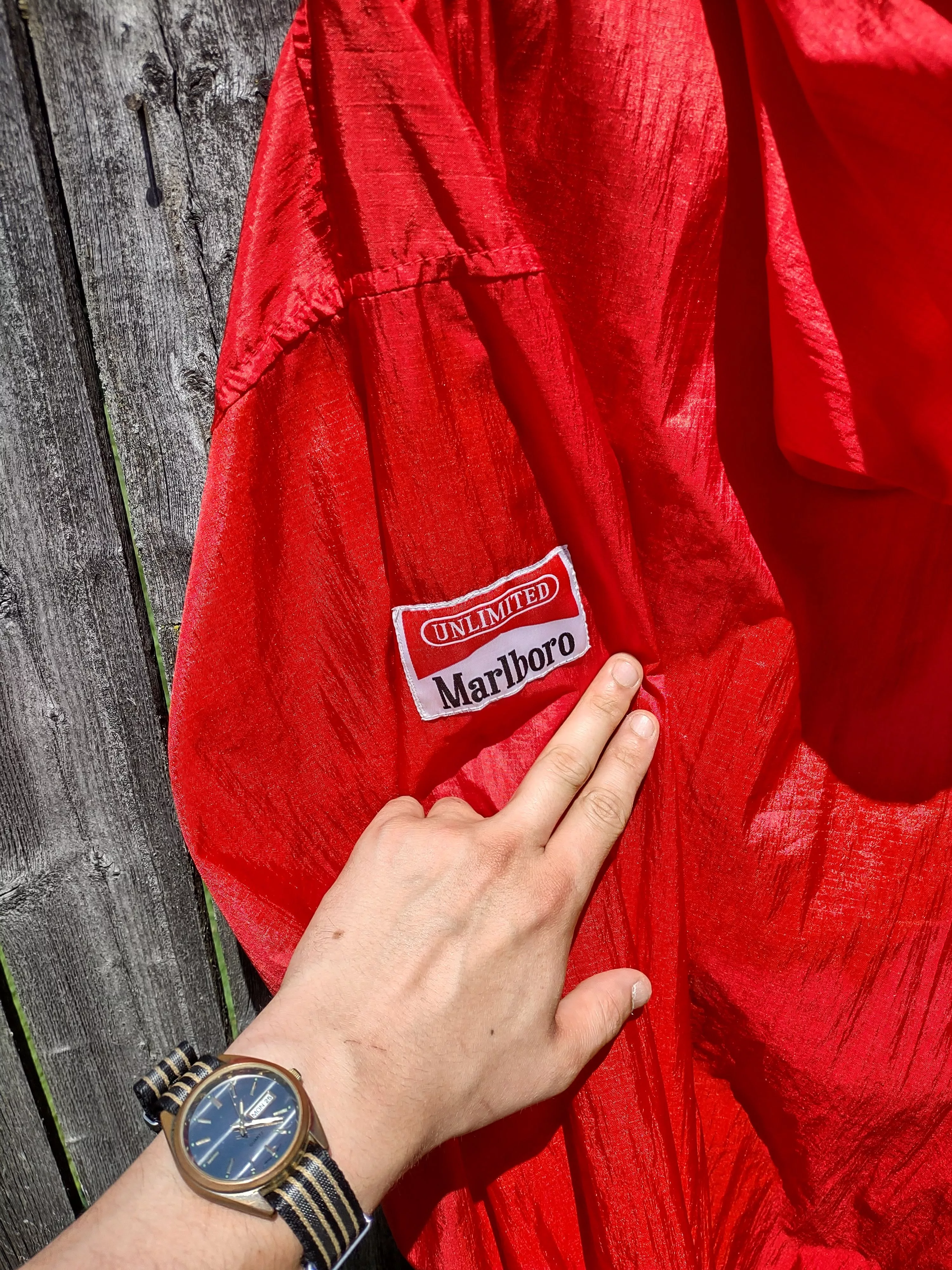 Marlboro Unlimited Light Jackets Marlboro Unlimited × Vintage Vintage Packable Marlboro Anorak Red