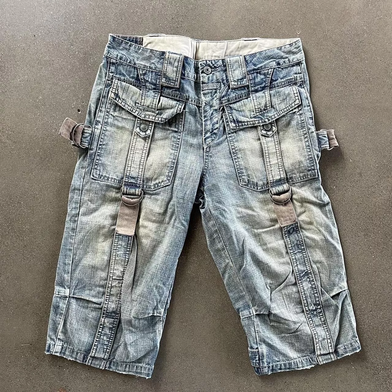 Marithe + Francois Girbaud Shorts Marithe + Francois Girbaud faded washed out jorts Blue