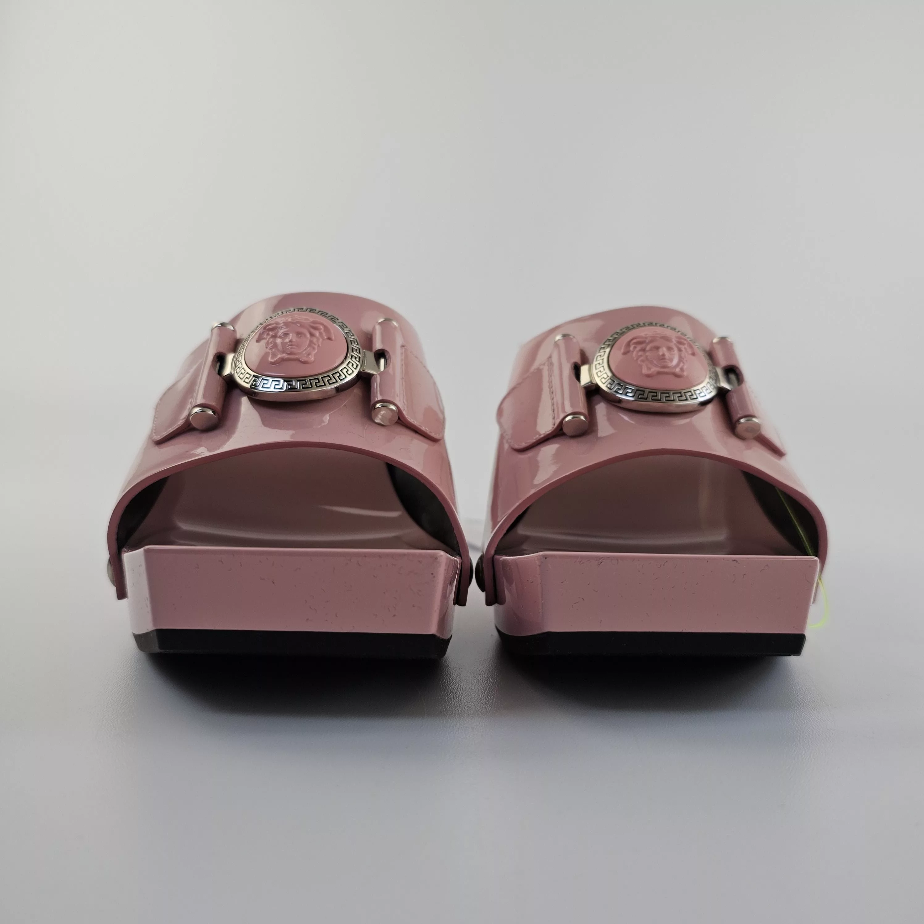 Versace Heels Versace Medusa Buckle Pink 60mm Patent Leather Mules New