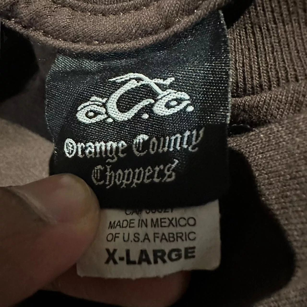 Designer Shirts Button Ups Designer Vintage 90s Orange County Choppers Long-Sleeve Shirt Brown