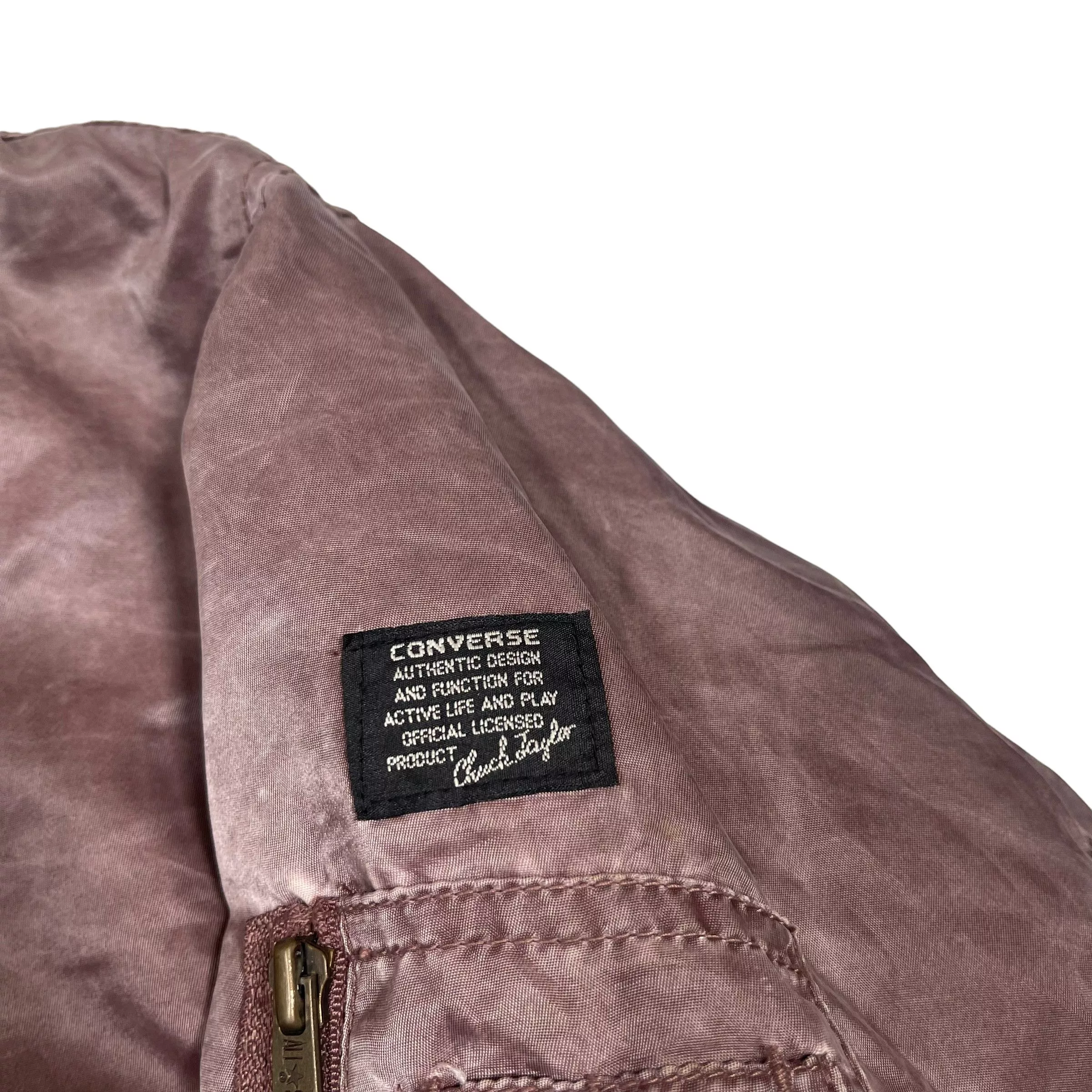 Converse Bombers Converse × Vintage Vintage 1990s Converse Nylon Washed Bomber Jacket Red
