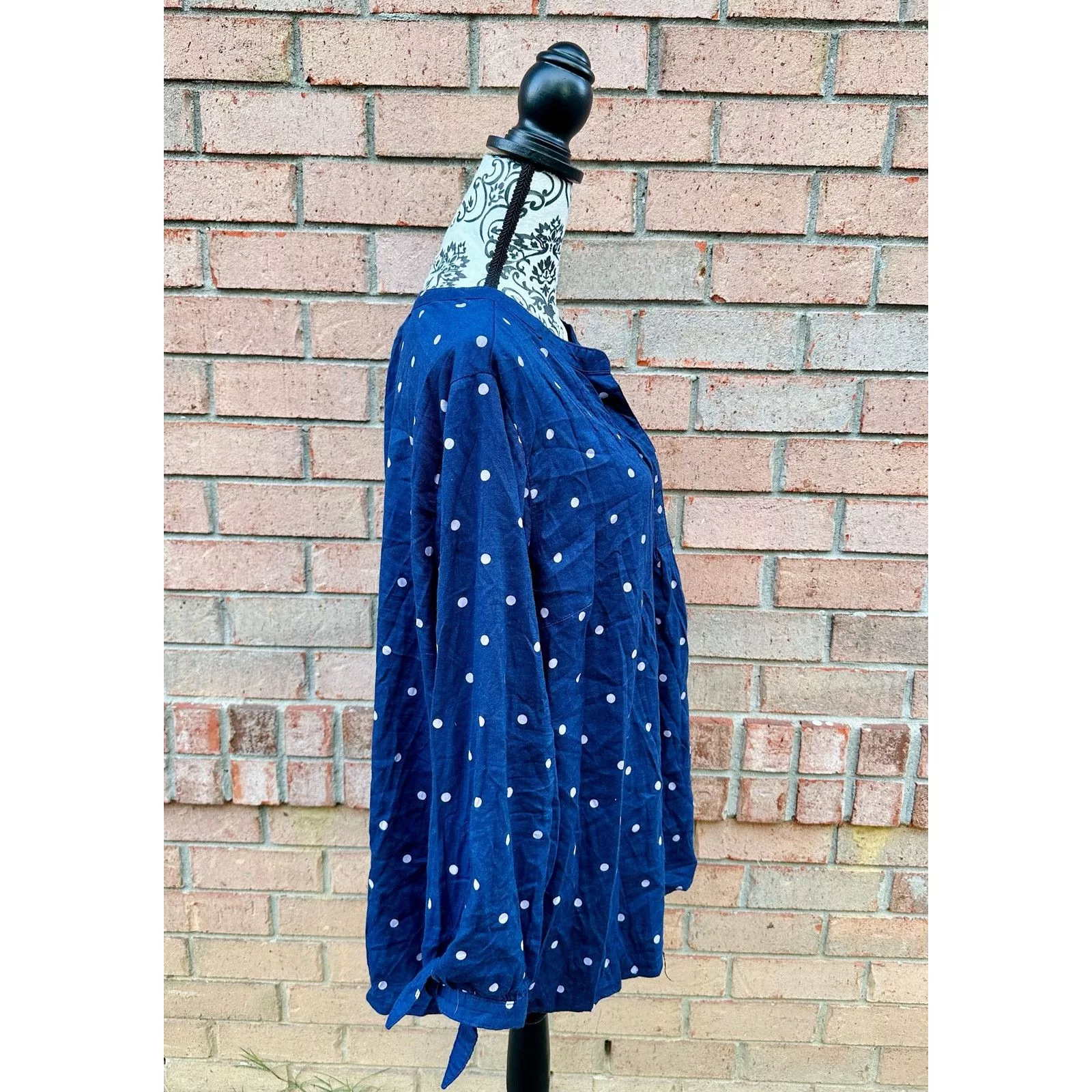 Old Navy Blouses EUC Old Navy Polka Dot Tunic Top Size 2X Blue