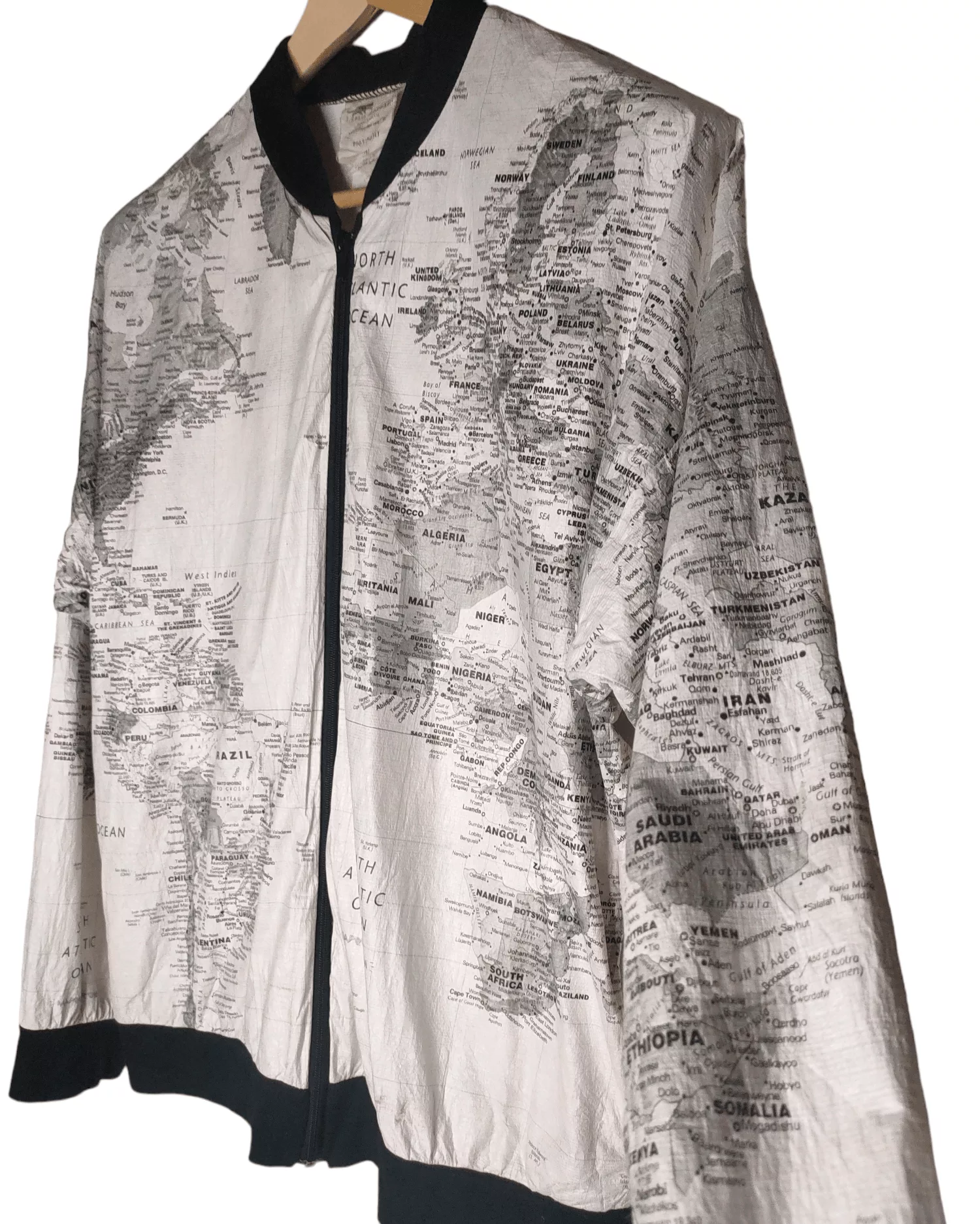 Nirvana Raincoats Nirvana × Vintage 🔥NEEDGONE🔥Paper world map jacket LESLIE JORDAN White