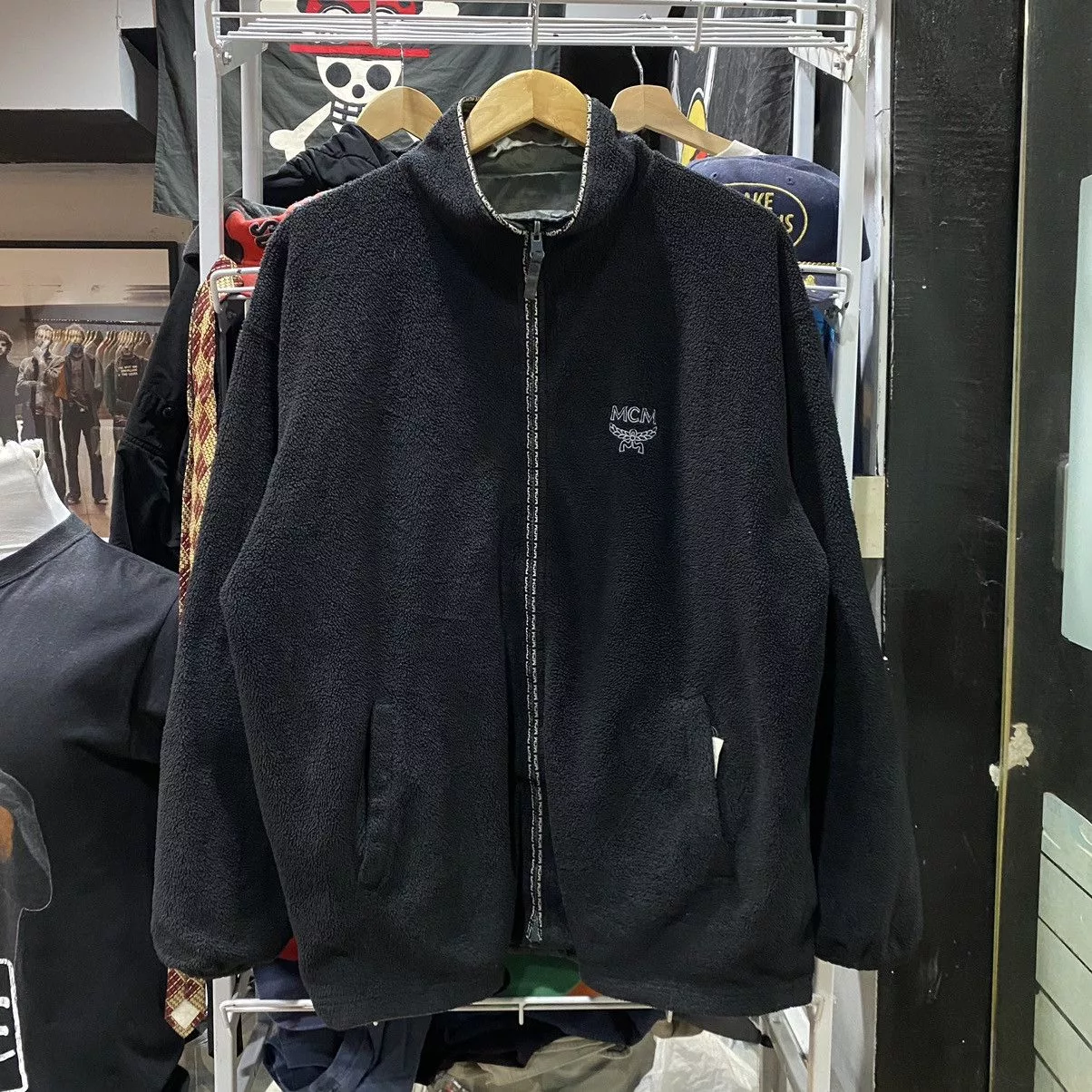 MCM Light Jackets MCM Black Reversible Fleece Jacket
