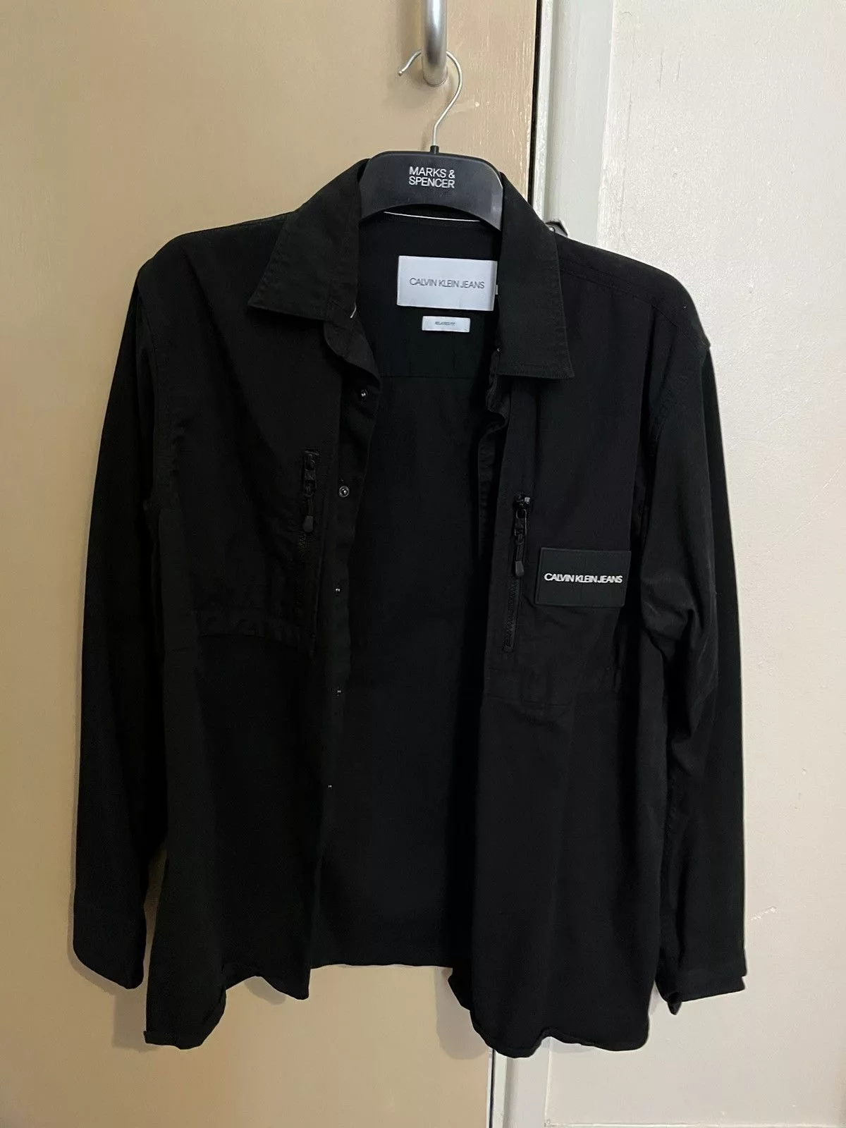 Calvin Klein Light Jackets Calvin Klein Overshirt Shirt Jacket Black