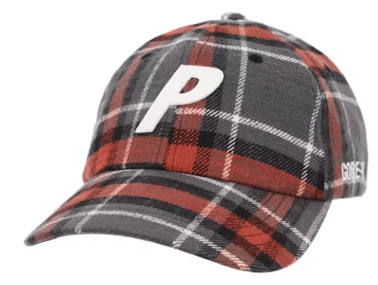 Goretex Hats Goretex × Palace Palace Gore-Tex Plaid P 6-Panel Hat Grey Check Multi