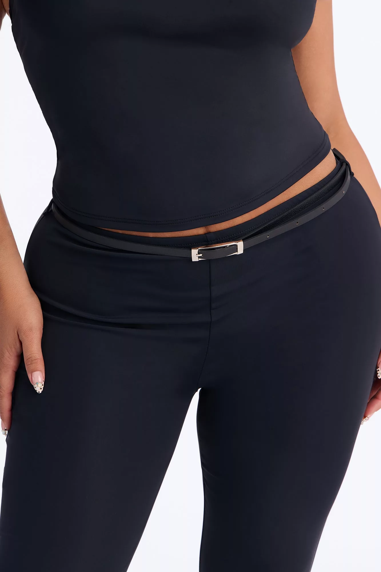 Alexa Belted Capri Set - Black
