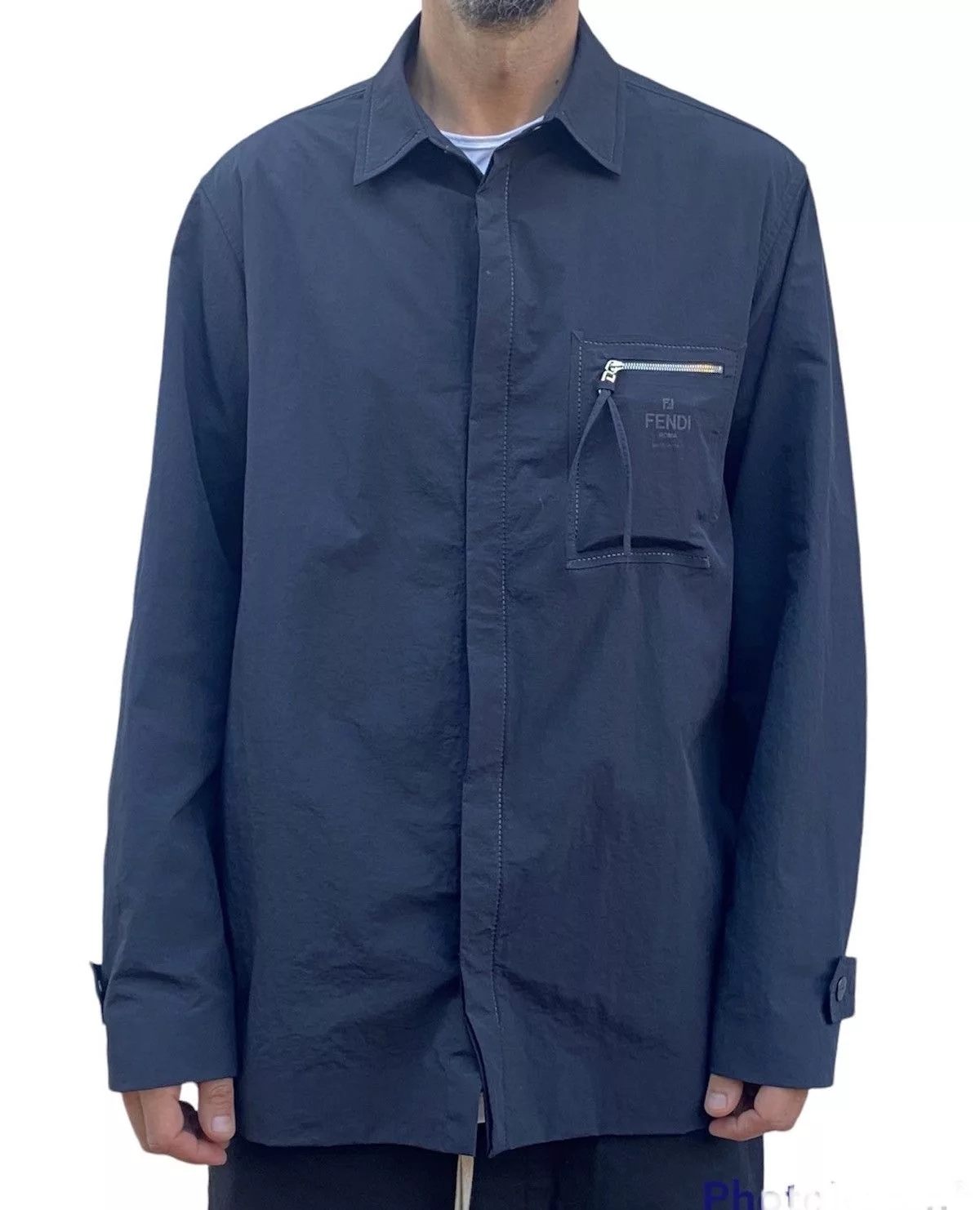 Fendi Light Jackets NEW Fendi Interlock light windbreaker shirt jacket Blue