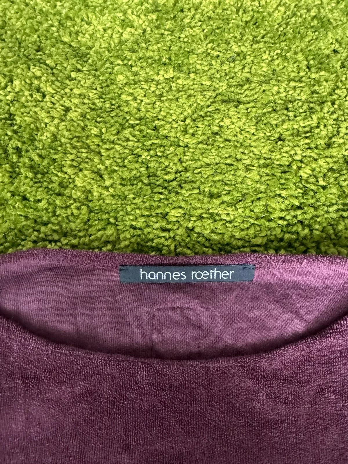 Designer Long Sleeve T Shirts Designer × hannes roether Hannes Roether avant garde velour longsleeve blouse Red Avant-Garde