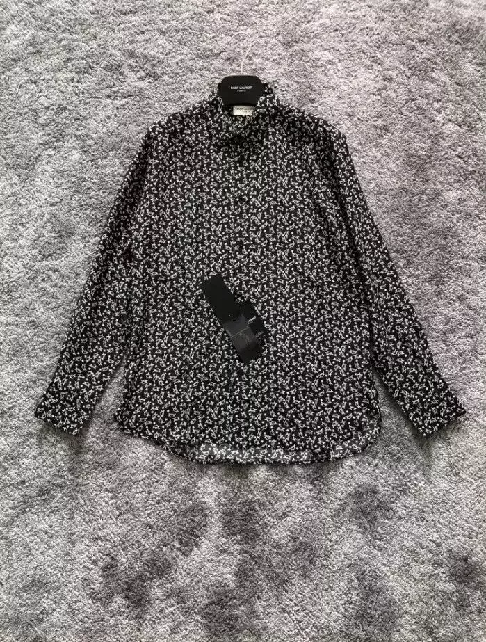 Saint Laurent Paris Shirts Button Ups Saint Laurent Paris Saint Laurent men's black star print slim shirt