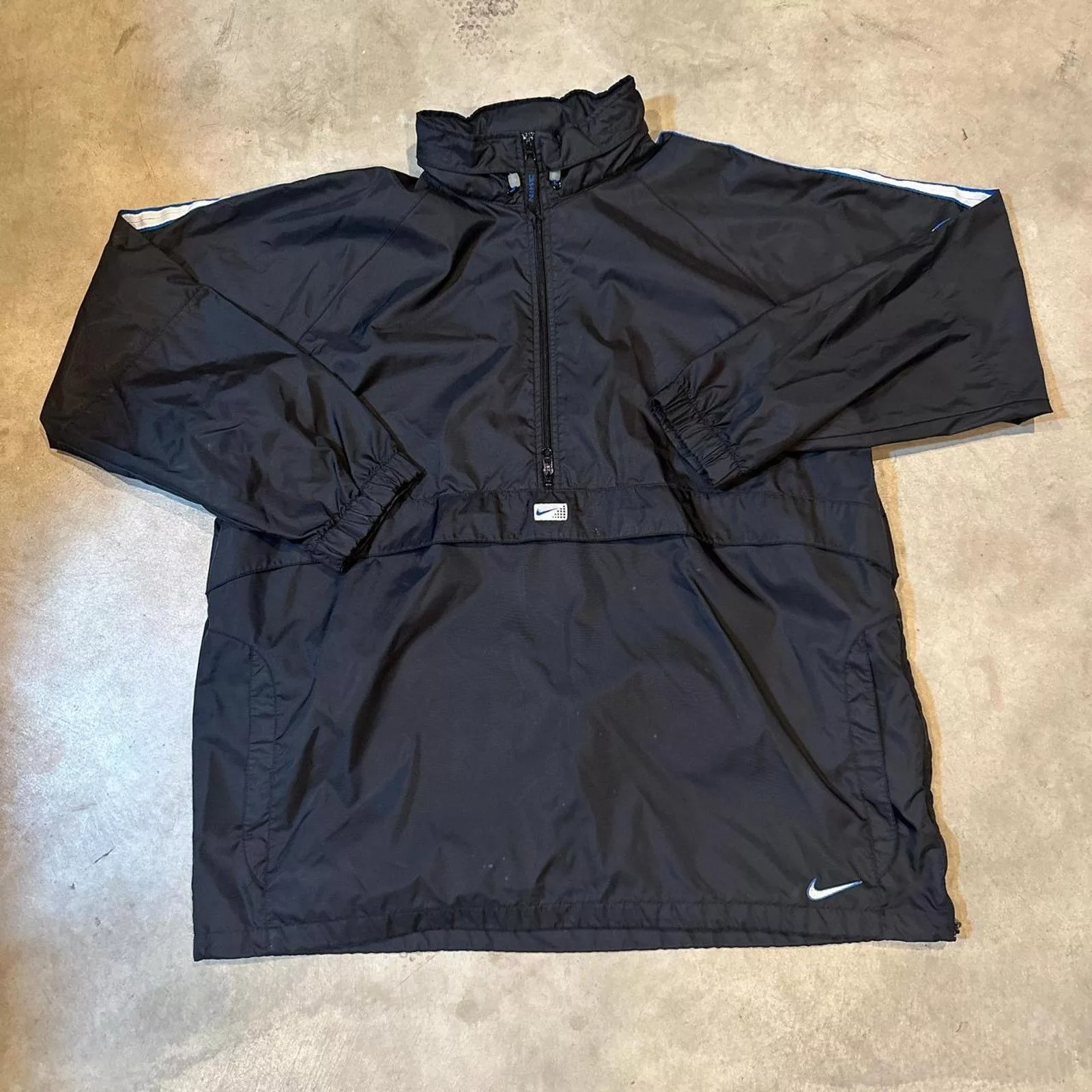 Nike Heavy Coats VTG Y2K Black Nike Silver Tag Half-Zip Windbreaker Jacket