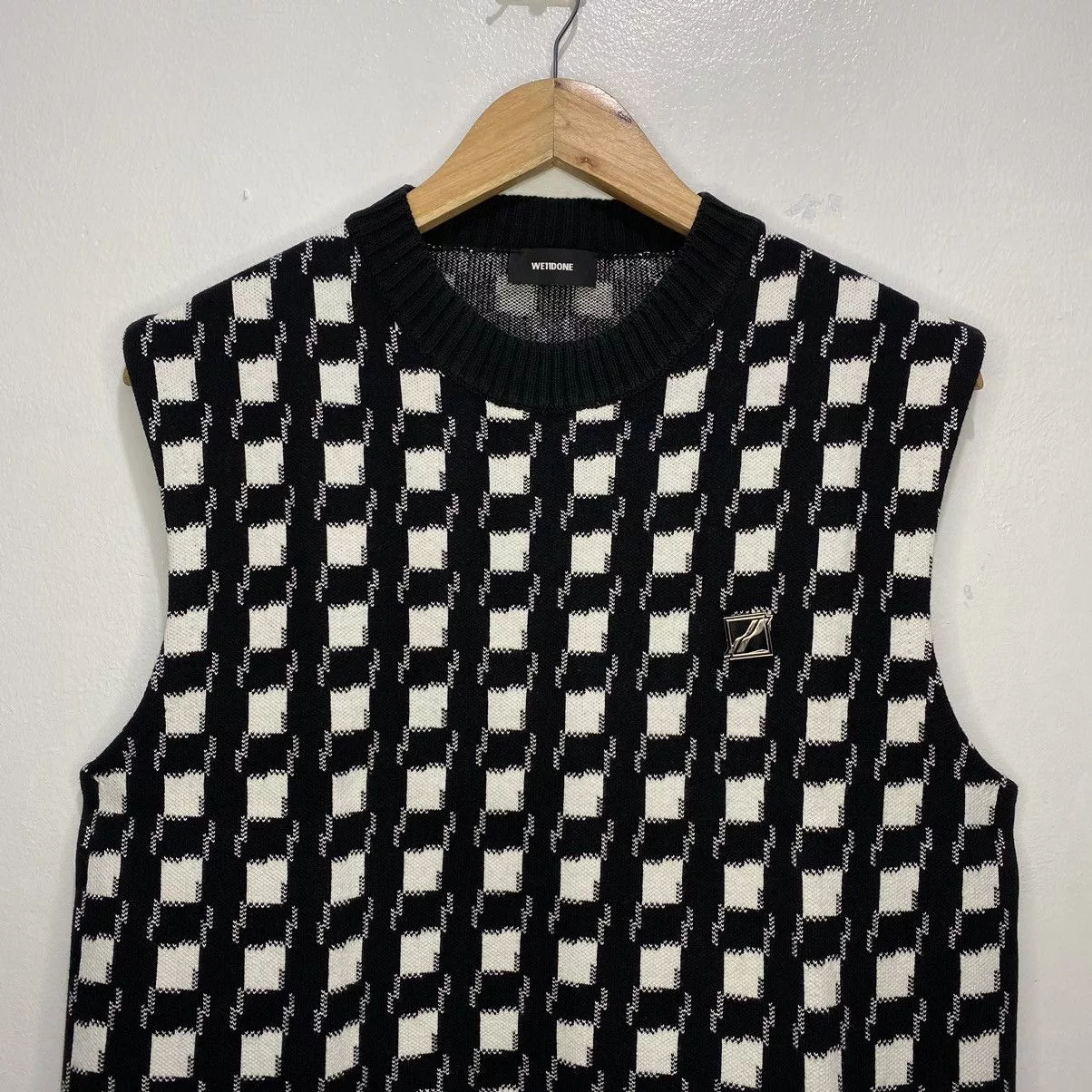 WE11DONE Vests We11done Black & White Gingham Check Vest