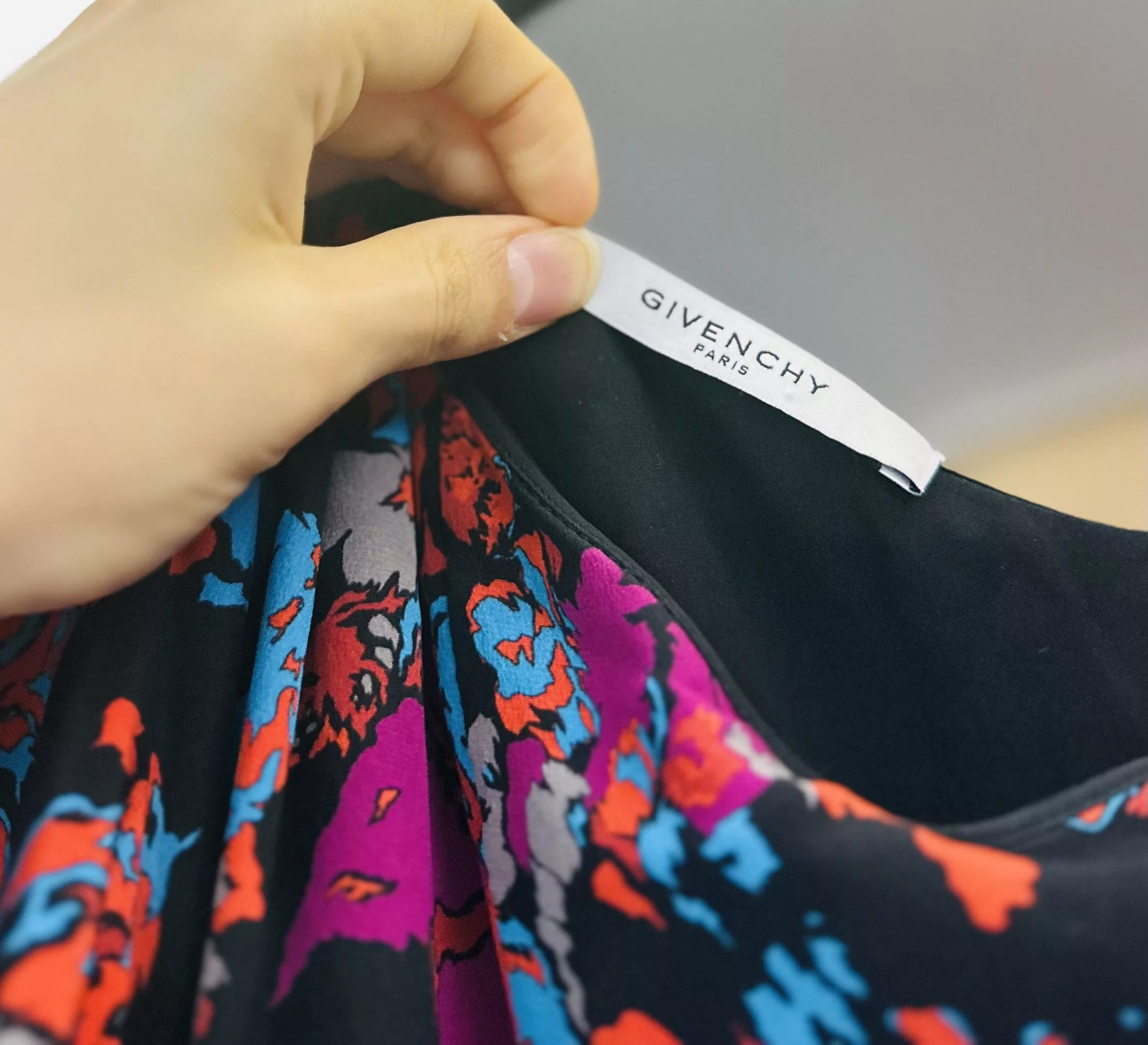 Givenchy Mini Dresses GIVENCHY One Shoulder Floral Dress, 100% Silk Multi