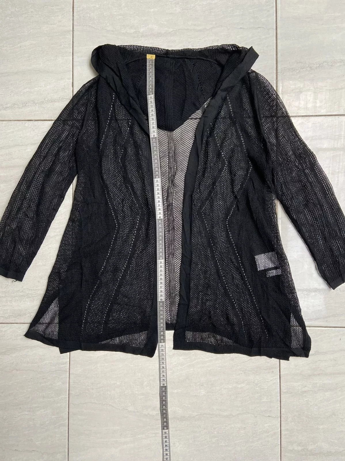 Designer Light Jackets Designer LINEA FORMICA Black Mesh Cardigan Vintage