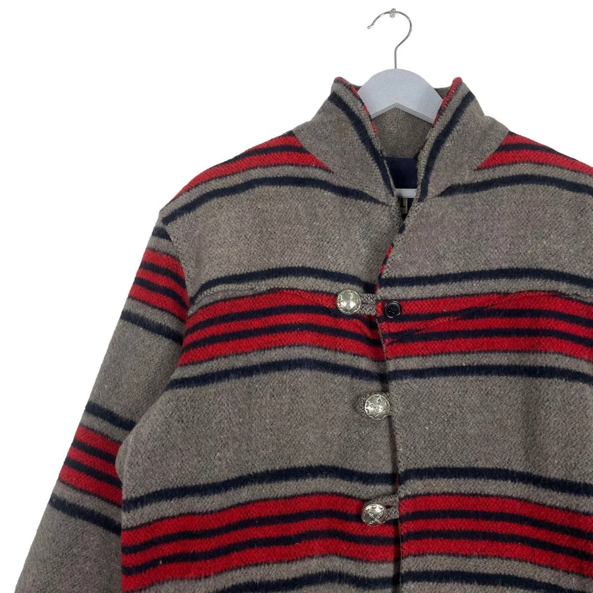 Designer Light Jackets Designer × Japanese Brand × Vintage 💥DEPT STRIPED BUTTON WOOL JACKET Brown