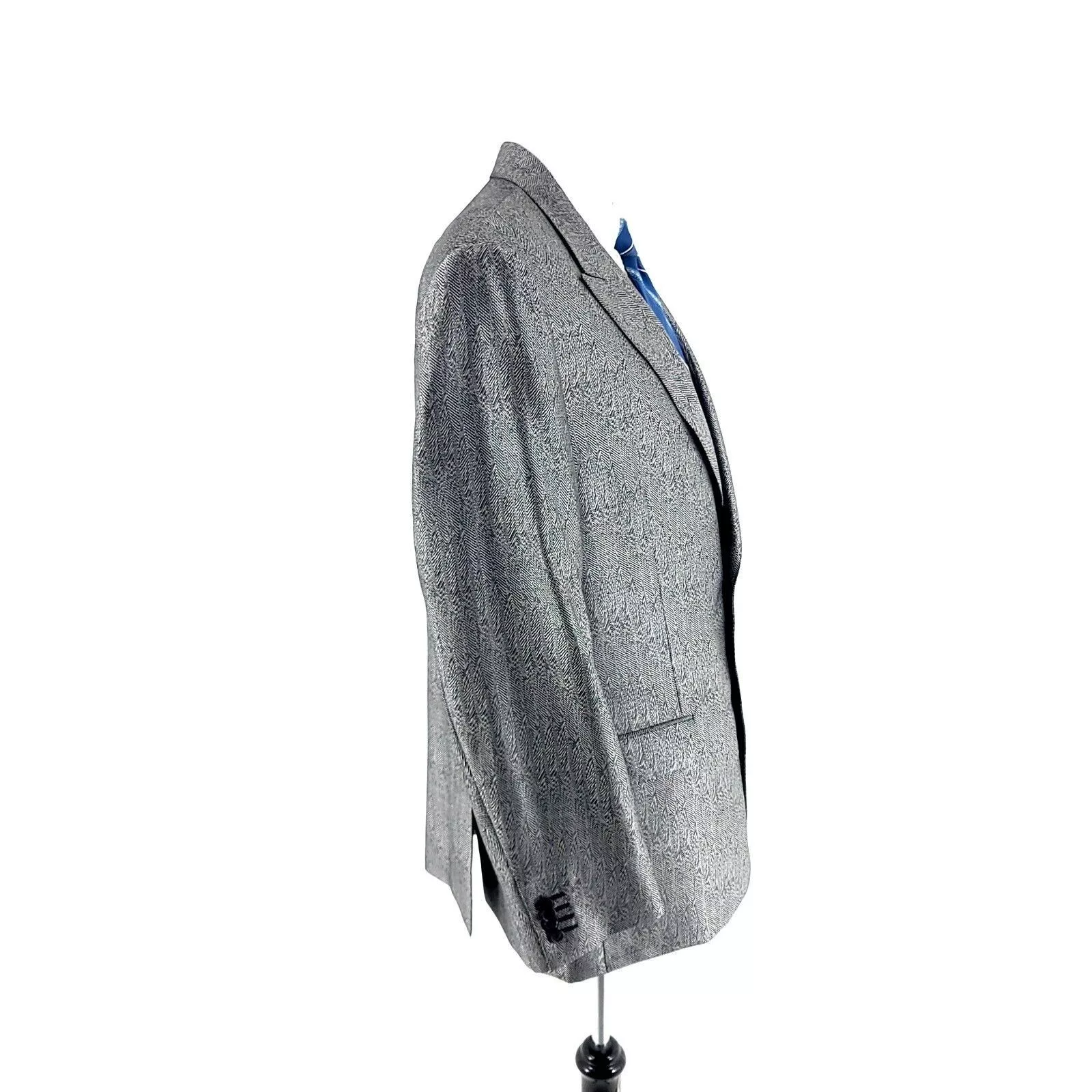 Versace Blazers Versace Hand Made Wool Silk 2 Button Blazer 44R Metallic Sil Silver