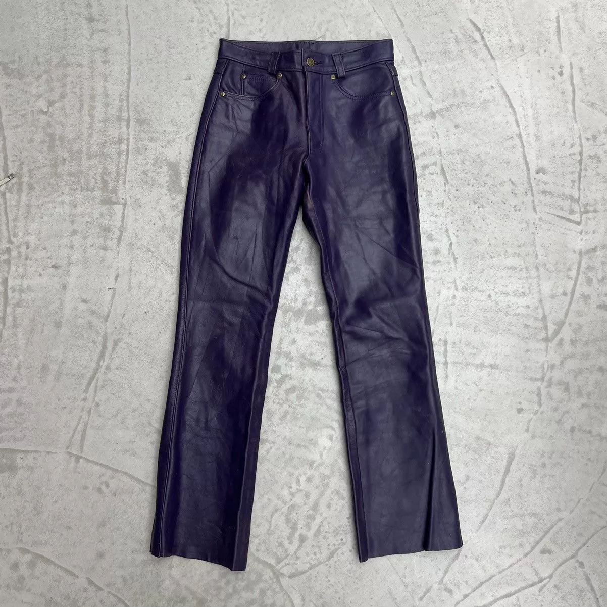 Schott Casual Pants Schott Vintage Purple Leather Pants