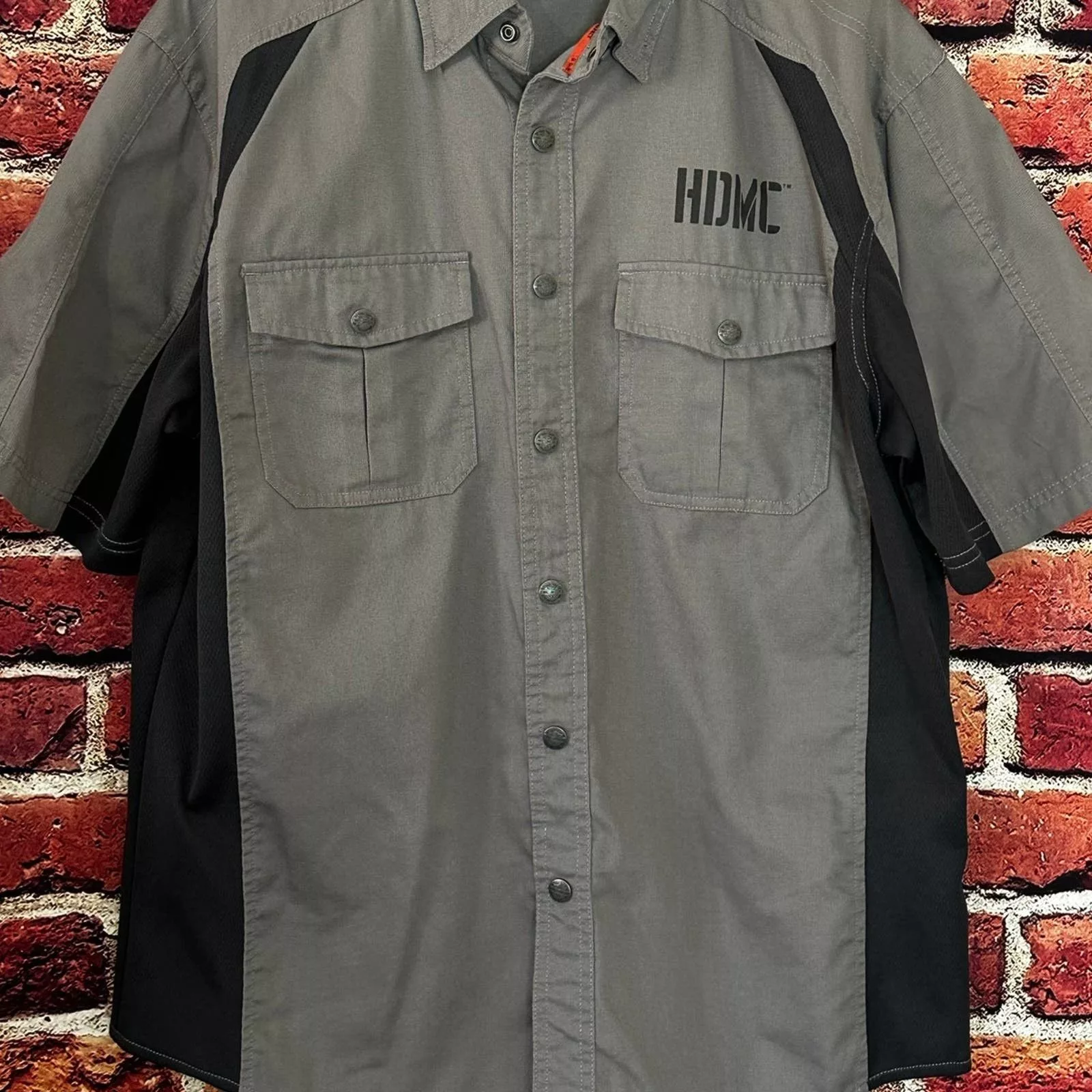 Harley Davidson Shirts Button Ups Harley Davidson short sleeve button down shirt Gray