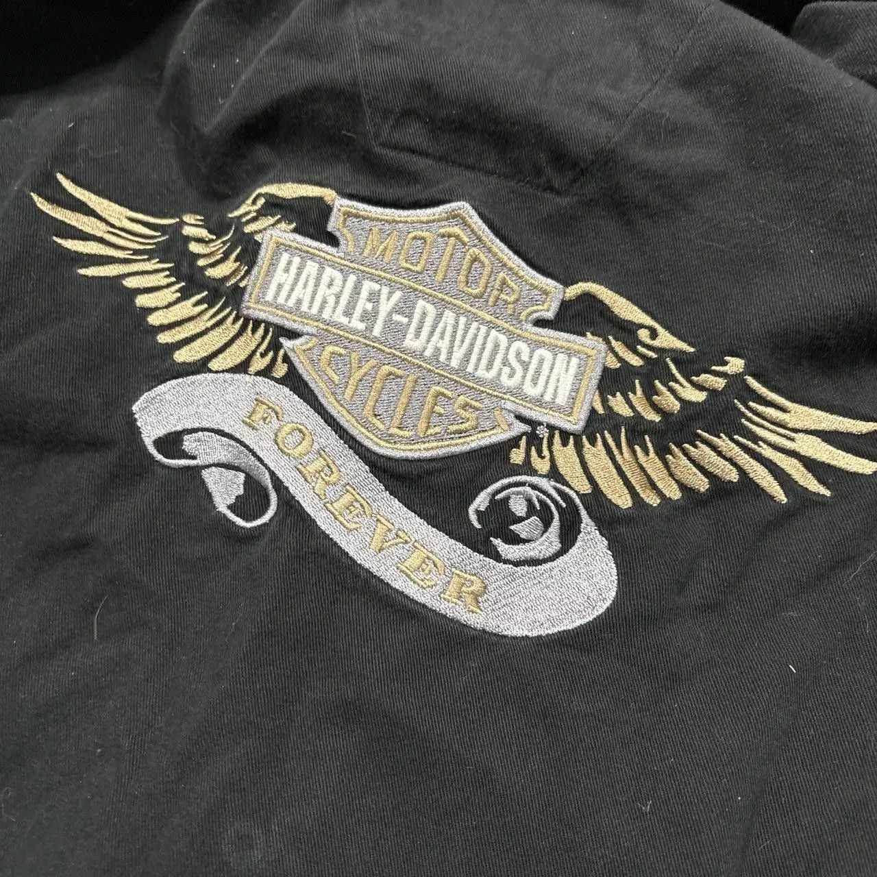 Harley Davidson Shirts Button Ups Sick Harley Davidson denim like Button up Black