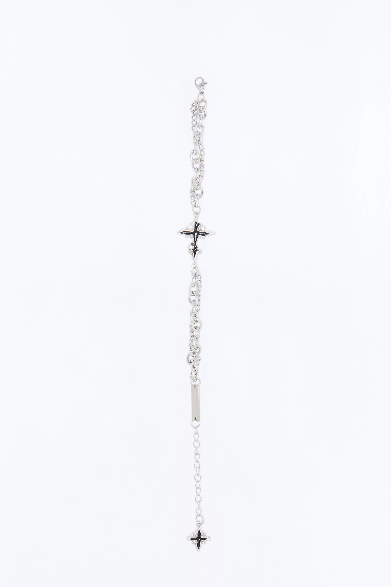 Star Corrupted Multi Chain Wrapped Bracelet - Silver